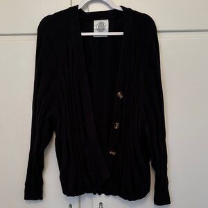 LIKE NEW 100% Cotton Urban Outfitters Black Button Sweater Chunky Cardigan